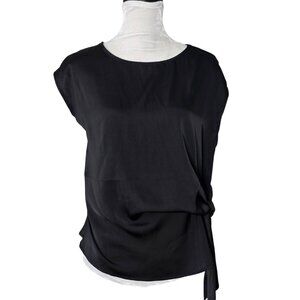 Ellen Tracy Women's Black Sleeveless Blouse w. Side Tie Size Large